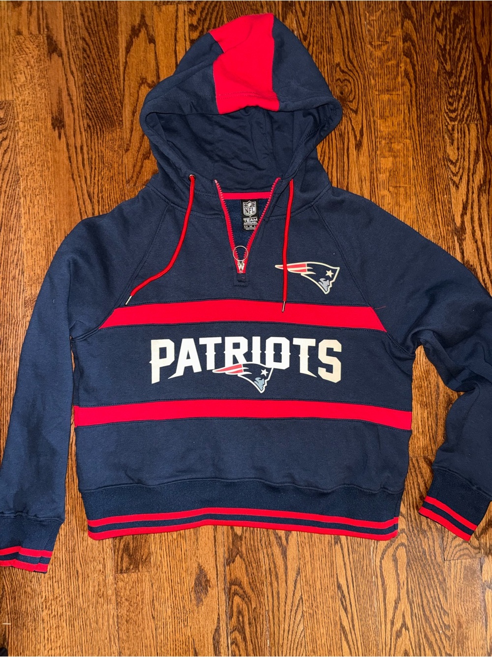 NFL Navy Pullover Hoodie with Red Trim